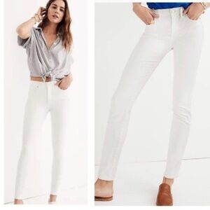 Madewell 9” High Rise White Skinny Jeans